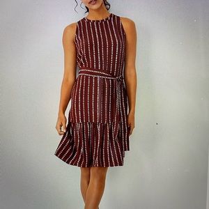 Ann Taylor sleeveless, tie waist dress